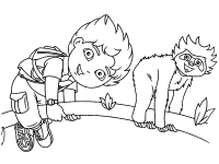 A coloring page of go diego go